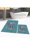Digital Printed Non-Slip Base Washable Double Bathroom Mat Toilet Seat Set, V-KLOZET-33-BLUE, - 3
