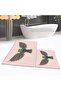 Digital Printed Non-Slip Base Washable Double Bathroom Mat Toilet Set, V-KLOZET-37-PINK, - 2