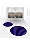Digital Printed Non-Slip Washable Round Double Bath Mat Toilet Seat Set, V-Y-KLOZET-50-PURPLE,