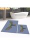 Digital Printed Non-Slip Base Washable Double Bathroom Mat Toilet Seat Set, V-KLOZET-37-BLUE, - 3