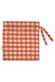 Orange Gingham Eco-Friendly Cloth Linen Drawstring Organizer Pouch, Gift Pouch, Makeup Bag - 5