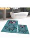 Digital Printed Non-Slip Base Washable Double Bathroom Mat Toilet Seat Set, V-KLOZET-35-BLUE, - 3