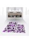 Digital Printed Non-Slip Base Washable Double Bathroom Mat Toilet Set, V-KLOZET-44-PURPLE,