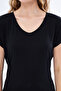 T-Shirt Women's V-Neck Basic Black Color - 4