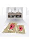 Digital Printed Non-Slip Base Washable Double Bathroom Mat Toilet Seat Set, V-KLOZET-34-BROWN,
