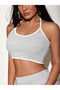 Corded Crop Tank Top - Halter Neck