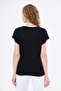 T-Shirt Women's V-Neck Basic Black Color - 3