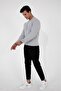 Men's Gray Standard Fit Normal Cut Crew Neck Basic Knitwear Sweater HLTHE012131 - 4