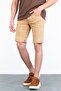Men's Beige Melange Slim Cut Comfort Lycra Jean Shorts Thomas-Desert