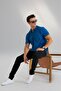 Men's Blue Regular Fit 100% Cotton Polo Neck T-Shirt Hlthe012001 - 2