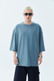 BASIC SUPER OVERSIZE T-SHIRT-LIGHT SMOKE