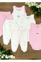 6-Piece Set for Newborn Baby 100% Cotton - Body with 3 Snaps and 3 Booties - 2