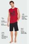 - Men's Claret Red Athlete Shorts Set - 4
