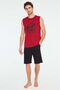 - Men's Claret Red Athlete Shorts Set