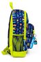 Kids Navy Blue Neon Yellow Monster Patterned Four Compartment School Backpack 23726 - 6