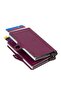 Purple Leather Automatic Card Anti-Shooting Aluminum Double Mechanism Card Holder and Wallet - 5