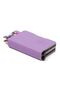 Lilac Leather Automatic Card Anti-Shooting Aluminum Double Mechanism Card Holder and Wallet - 5