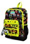 Kids Black Neon Yellow Game Over Patterned Four Compartment School Backpack 23728 - 7