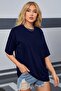Unisex Navy Blue Back Butterfly Printed T-shirt - 2
