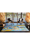Women's Turned Back Multy Shades of Colorful Patterned Woven Base Washable Carpet Miravip8717 - 3