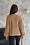 Women's Standard Size Gold Button Knitted Knitwear Cardigan with Stripe Detail on Skirt and Ankles - 4