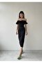 Black Off Shoulder Midi Dress - 5