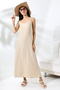 Summer Linen Dress with Straps and Zipper