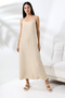Summer Linen Dress with Straps and Zipper - 4