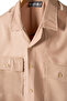 Beige Men's Summer Shirt - Short Sleeve, Double Pocket, Comfortable Fit - 3