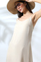 Summer Linen Dress with Straps and Zipper - 7