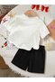 Kids' Little Printed Top and Bottom %100 Cotton T-Shirt and Shorts Set - 2