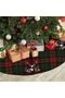 Adahome Christmas Themed Tartan Deer Pine Tree Skirt