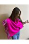 Women's Winter Double Sided Plain and Herringbone Patterned Tassel Scarf - Shawl - Women's Day Gift - 2