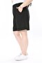 Women's Plus Size Black Wrapped Fabric Elastic Waist Side Pocket Shorts 65N37979 - 6
