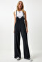 Women's Black Strap Wide Leg Summer Knitted Jumpsuit Zh00035 - 3