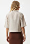 Women's Cream Shawl Collar Seasonal Linen Ayrobin Shirt Jacket Dd01327 - 5