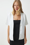 Women's White Stylish Buttoned Seasonal Knitwear Cardigan Ow00043 - 3