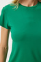 Women's Dark Green Crew Neck Basic Sandy T-Shirt EN00611 - 4