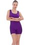 Swimsuit with Striped Shorts 6509 Purple - 3