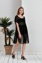 Long Black Sheer Tulle Seaside Pareo - 3