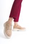 Women's Loafer Lace-up Suede Casual Shoes Thick Comfortable Flexible Sole Padded Moccasin - 5