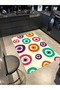 Multicolored Evil Eye Bead Shape Patterned Creative Modern Decorative Carpet 4988 - 4
