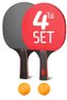 Double Layer 4-Piece Table Tennis Racket and Pompom Ball Set