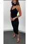 Women's Thin Strap Midi Dress with Accessories - 3