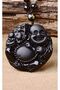 Obsidian Buddhist Buddha Pendant for Women and Men Feng Shui