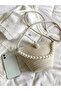 Women's Off-White Pearl Design Shoulder Bag - 4