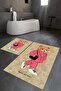 Digital Print Pcs Non-Slip Sole Washable Double Bathroom Set Toilet Set - 4