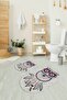 Digital Non-Slip Washable Owl Pattern Oval Bathroom Set Toilet Set, GRAY - 6