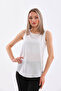 Saten Basic Beyaz Atlet Bluz - 2