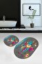 Digital Printed Non-Slip Washable Elephant Pattern Oval Bathroom Set Toilet Seat Set - 2